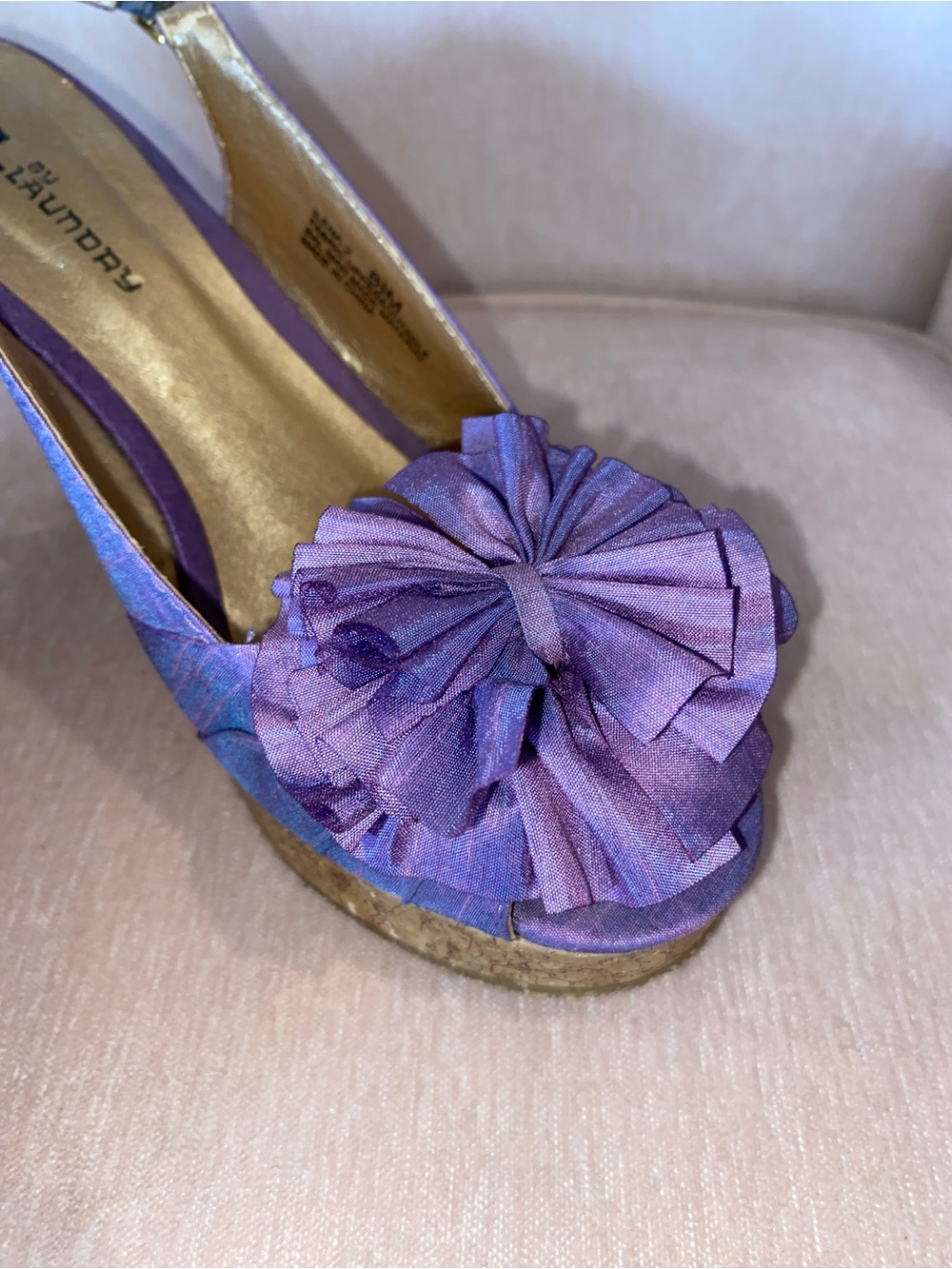 Women's CL by Laundry Purple Floral Wedge Sandals